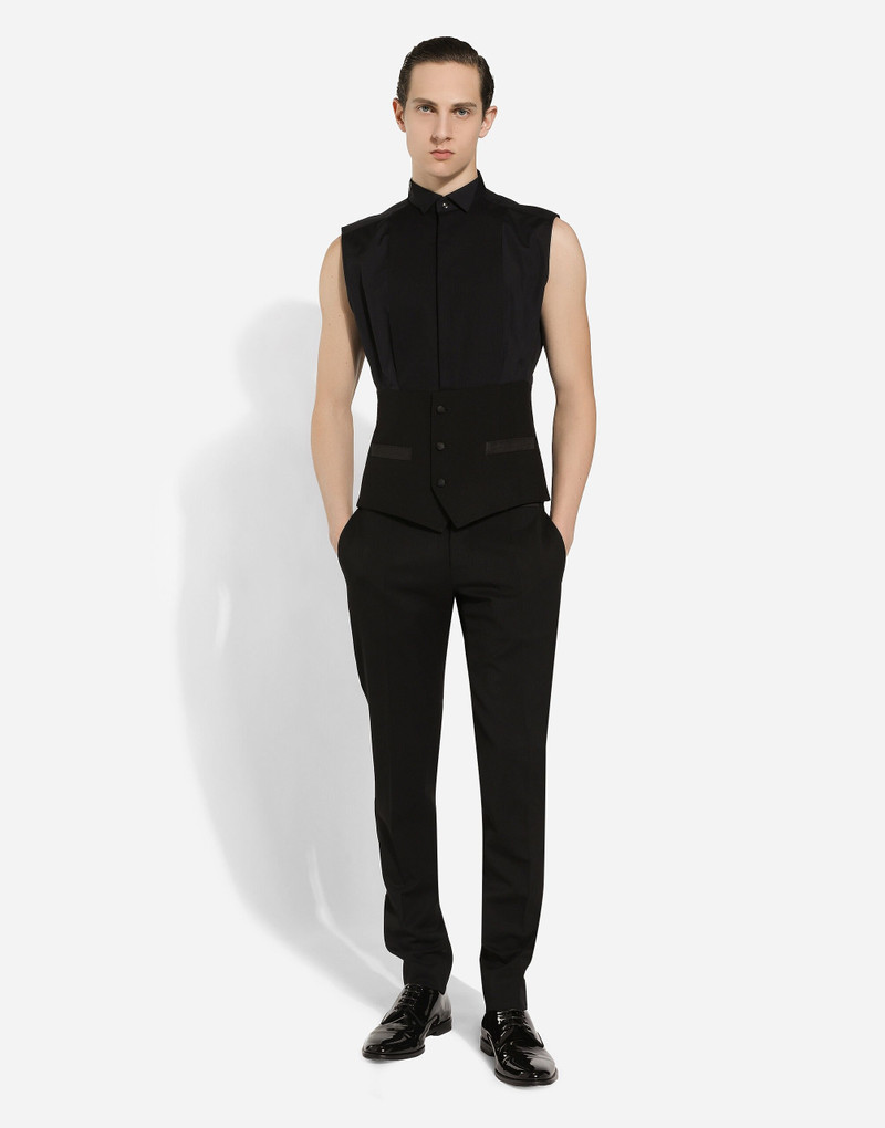 Dolce & Gabbana Sleeveless cotton tuxedo shirt outlook