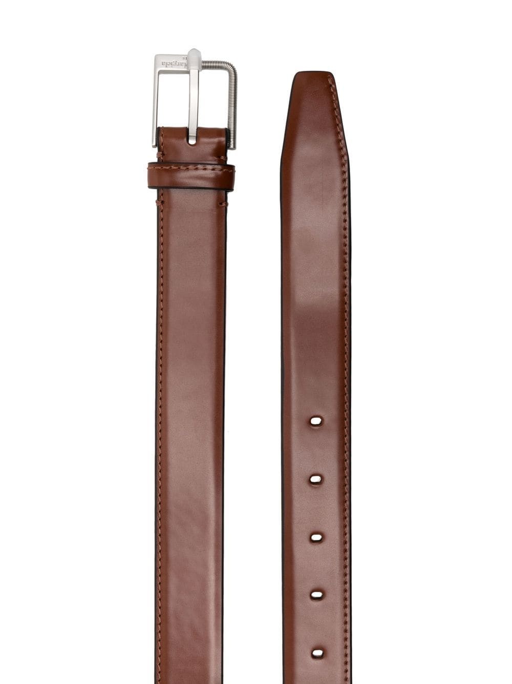 square-buckle leather belt - 2