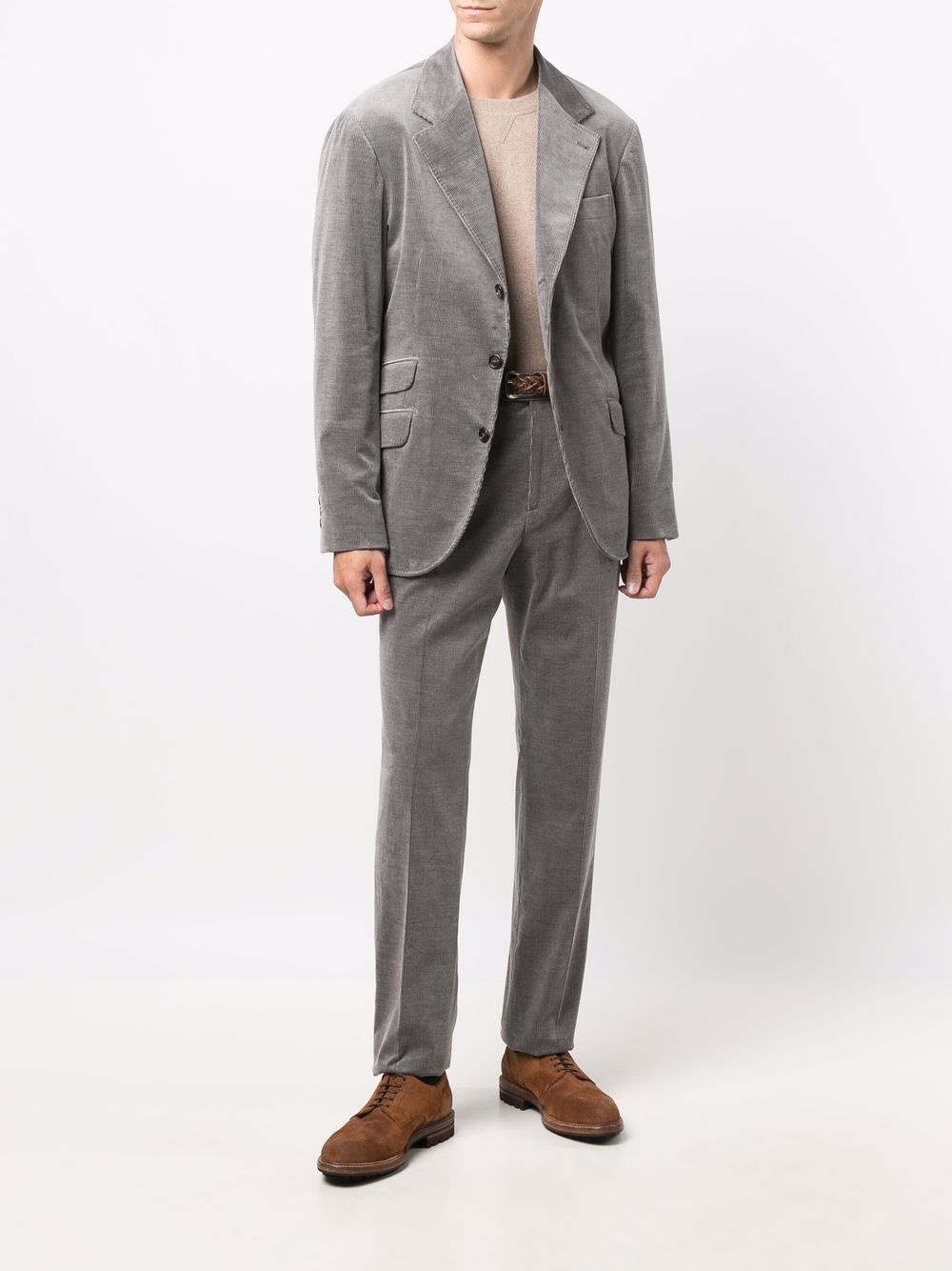 corduroy single-breasted suit - 2