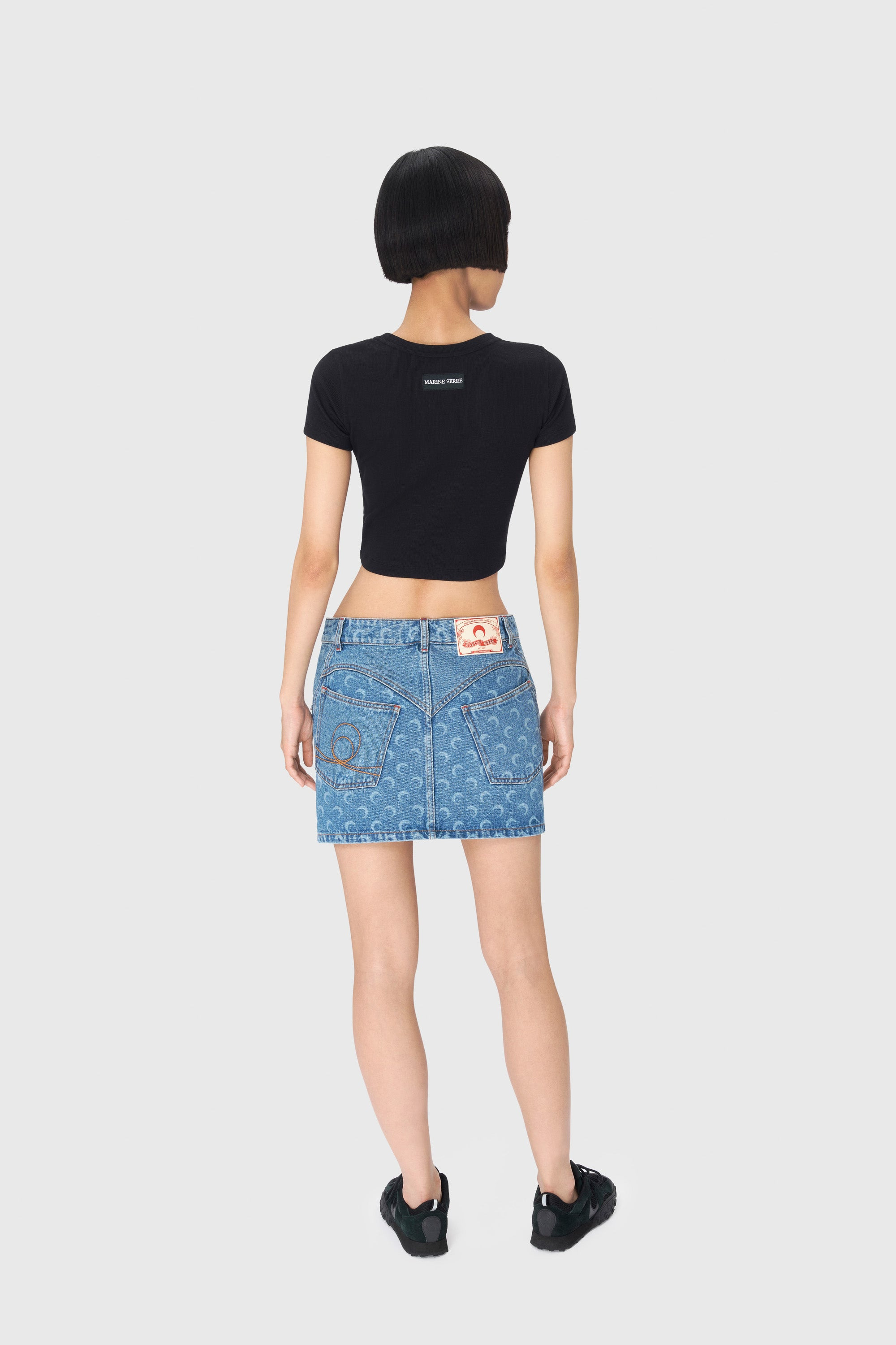 Moon Laser Denim Mini Skirt - 4