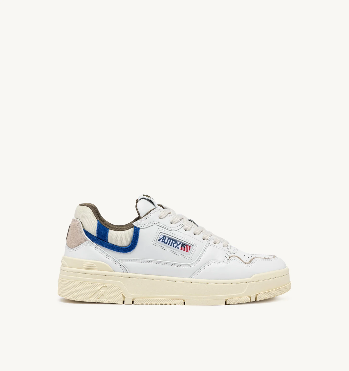 CLC LOW SNEAKERS IN WHITE LEATHER AND BLUE SUEDE - 1