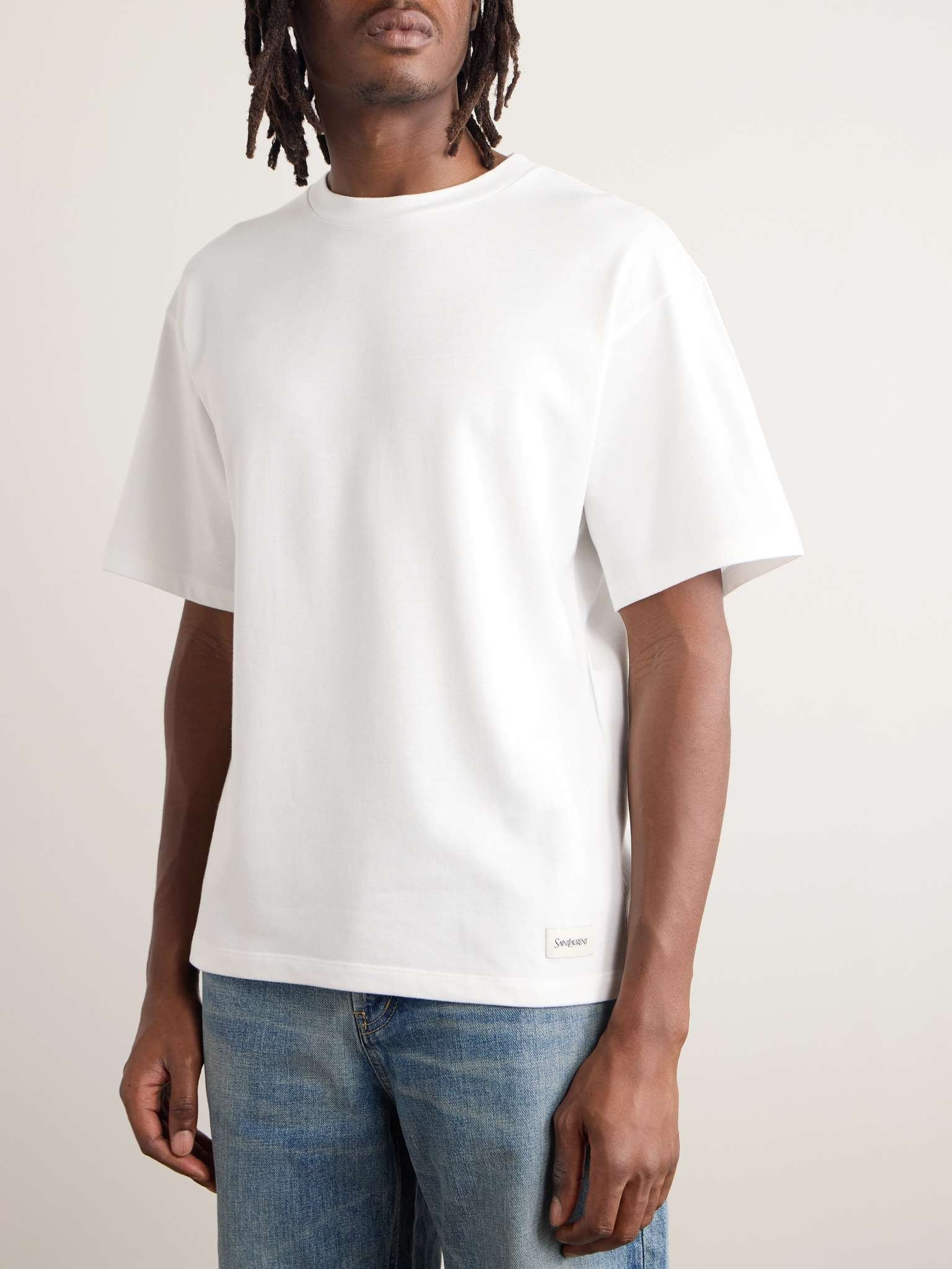 Logo-Appliquéd Cotton and Modal-Blend Jersey T-Shirt - 3