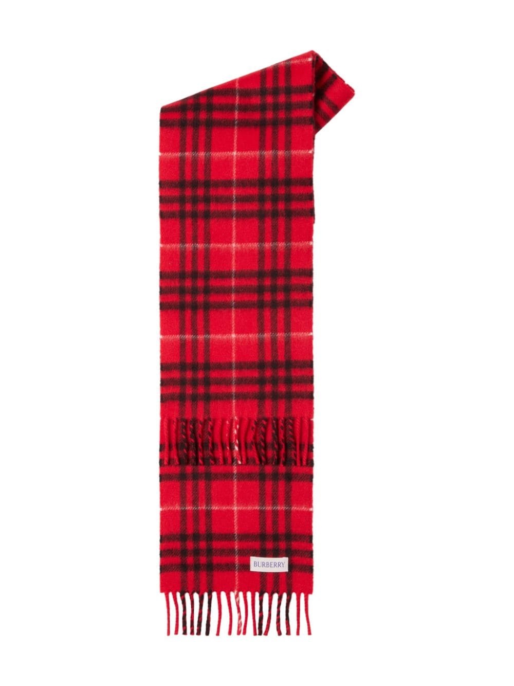 checkered cashmere fringed scarf - 2