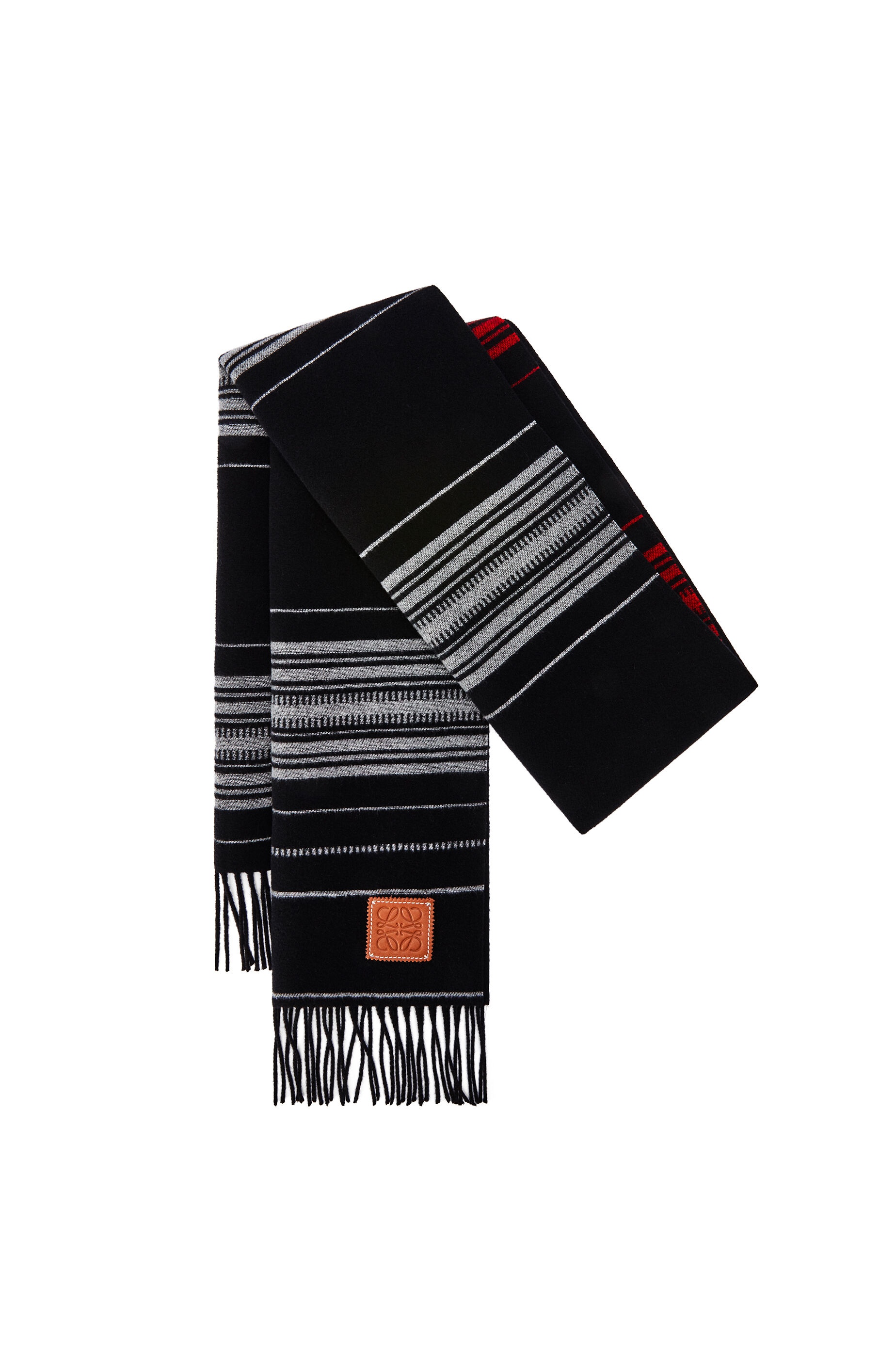 Scarf in striped wool and cashmere - 2