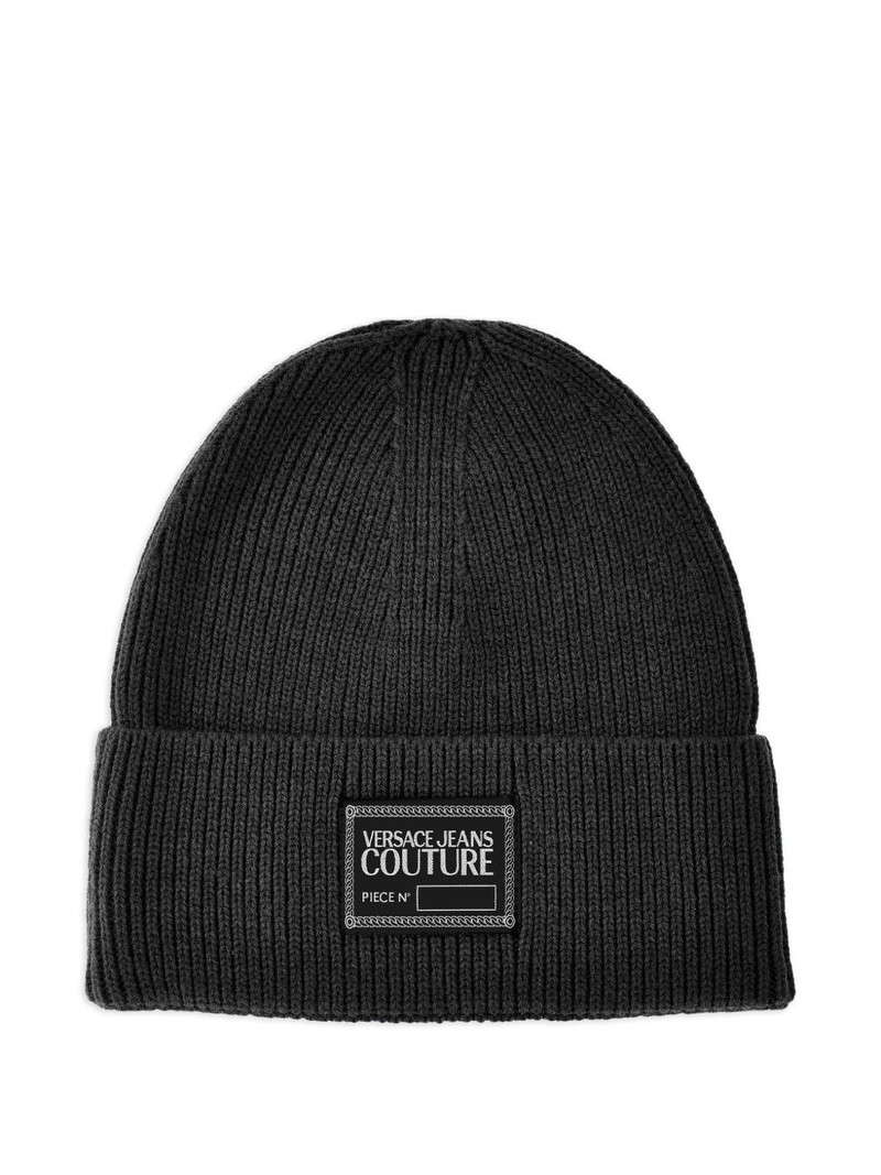ribbed logo-plaque beanie 1