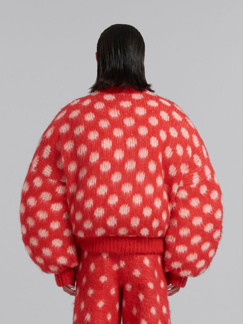 RED PUFFY MOHAIR JUMPER WITH POLKA DOTS 3