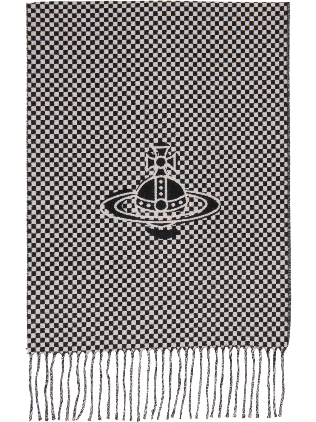 Black & Gray Checkmate Scarf - 1