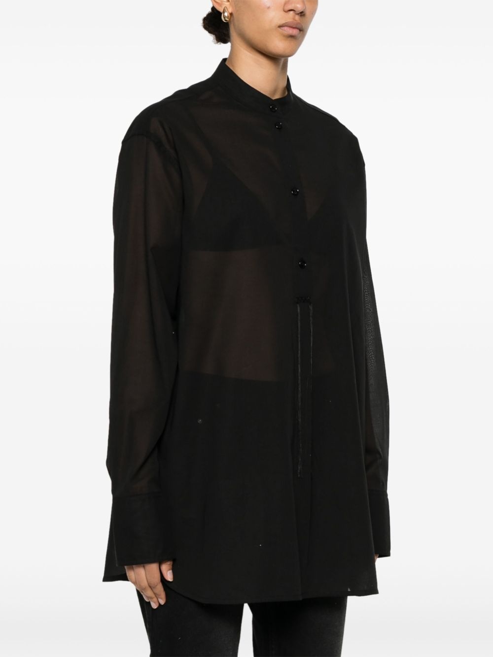 stand-up collar blouse - 3