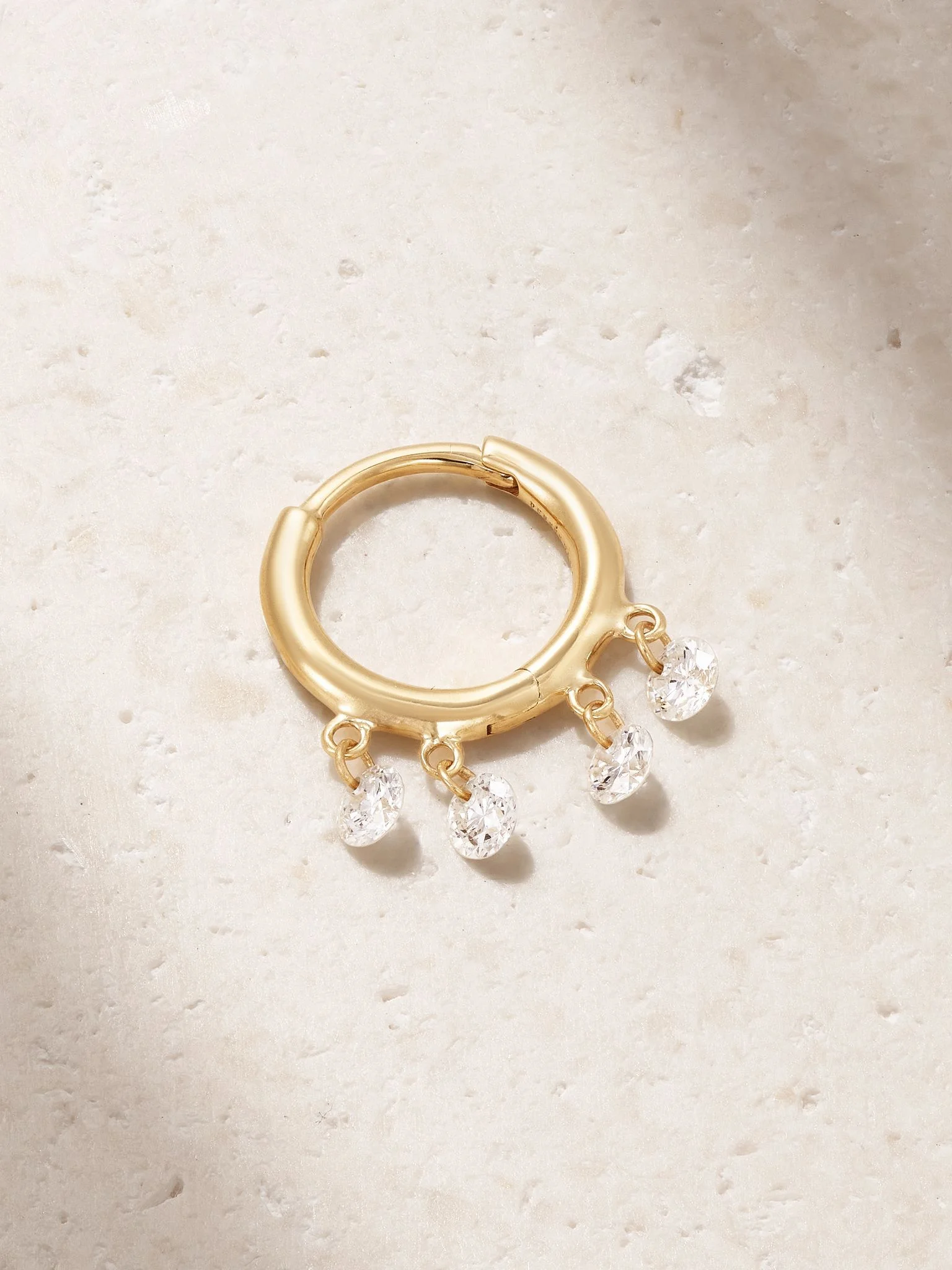 Bohème 18-karat gold diamond single hoop earring Gold - 1