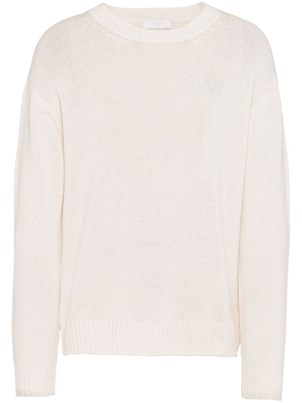 logo-embroidered cashmere jumper - 1