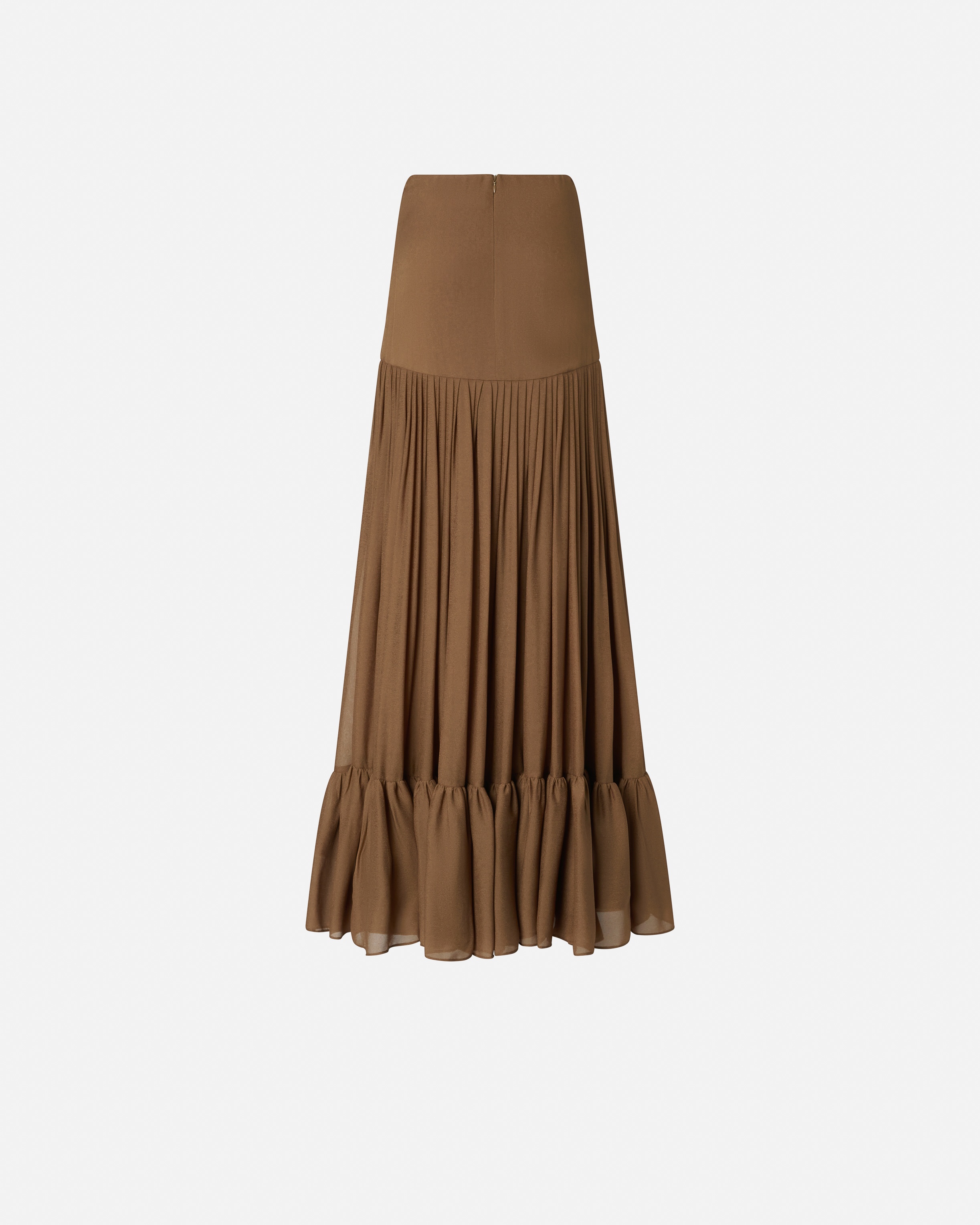 LONG FRILLY SKIRT IN VISCOSE GEORGETTE - 6