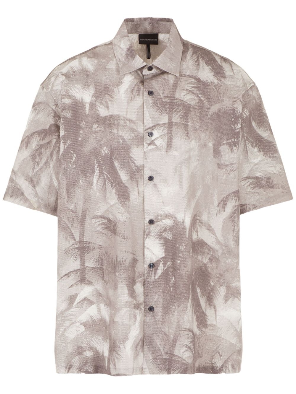 palm tree-print button-up shirt - 1