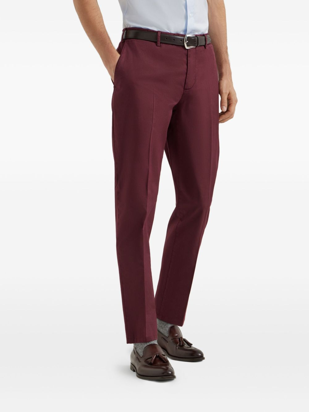 garment-dyed gabardine trousers - 3