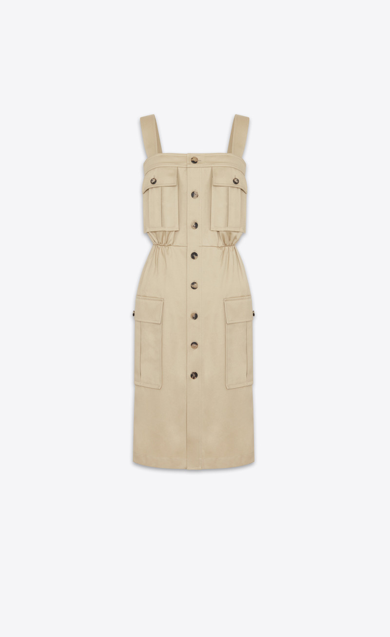 saharienne dress in cotton gabardine - 1