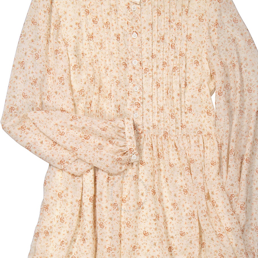 Chloe High-Neck Dress With Print in Dew Pink - 7