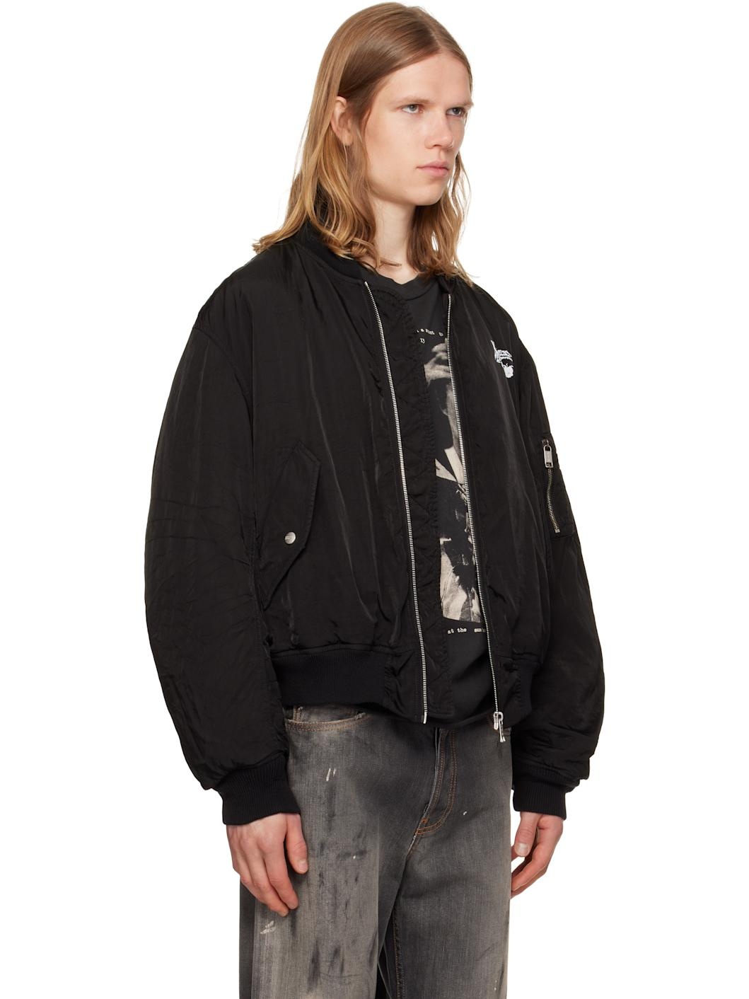 Black 'Enfants Video' Bomber Jacket - 2