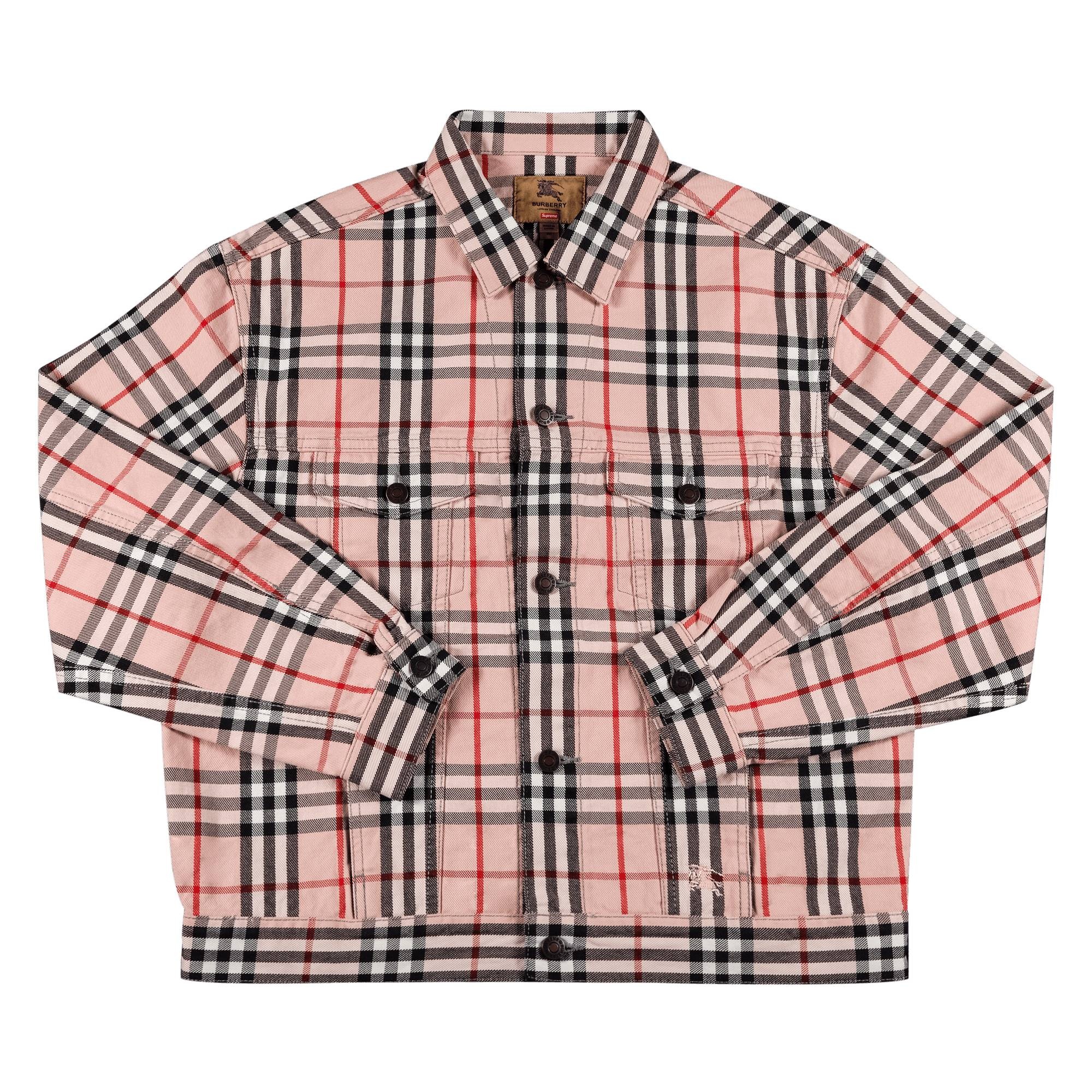 Supreme x Burberry Denim Trucker Jacket 'Pink' - 1