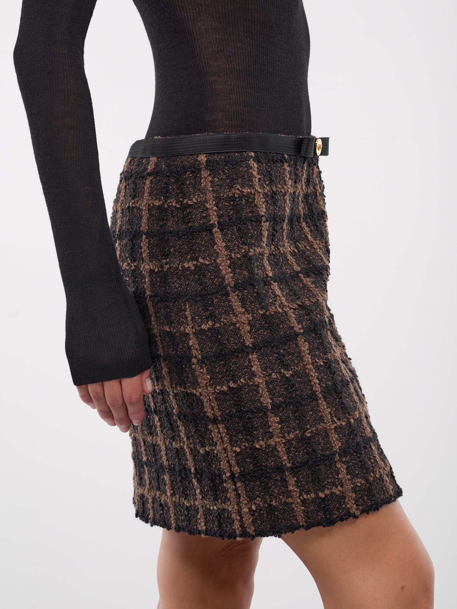 Plaid Medusa Mini Skirt - 4