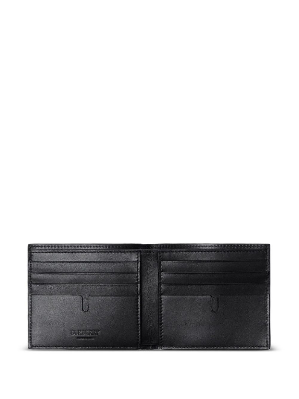 embossed-check leather wallet - 3
