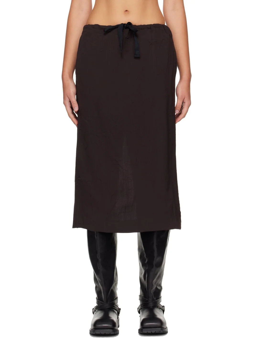 Brown Crush Midi Skirt - 1