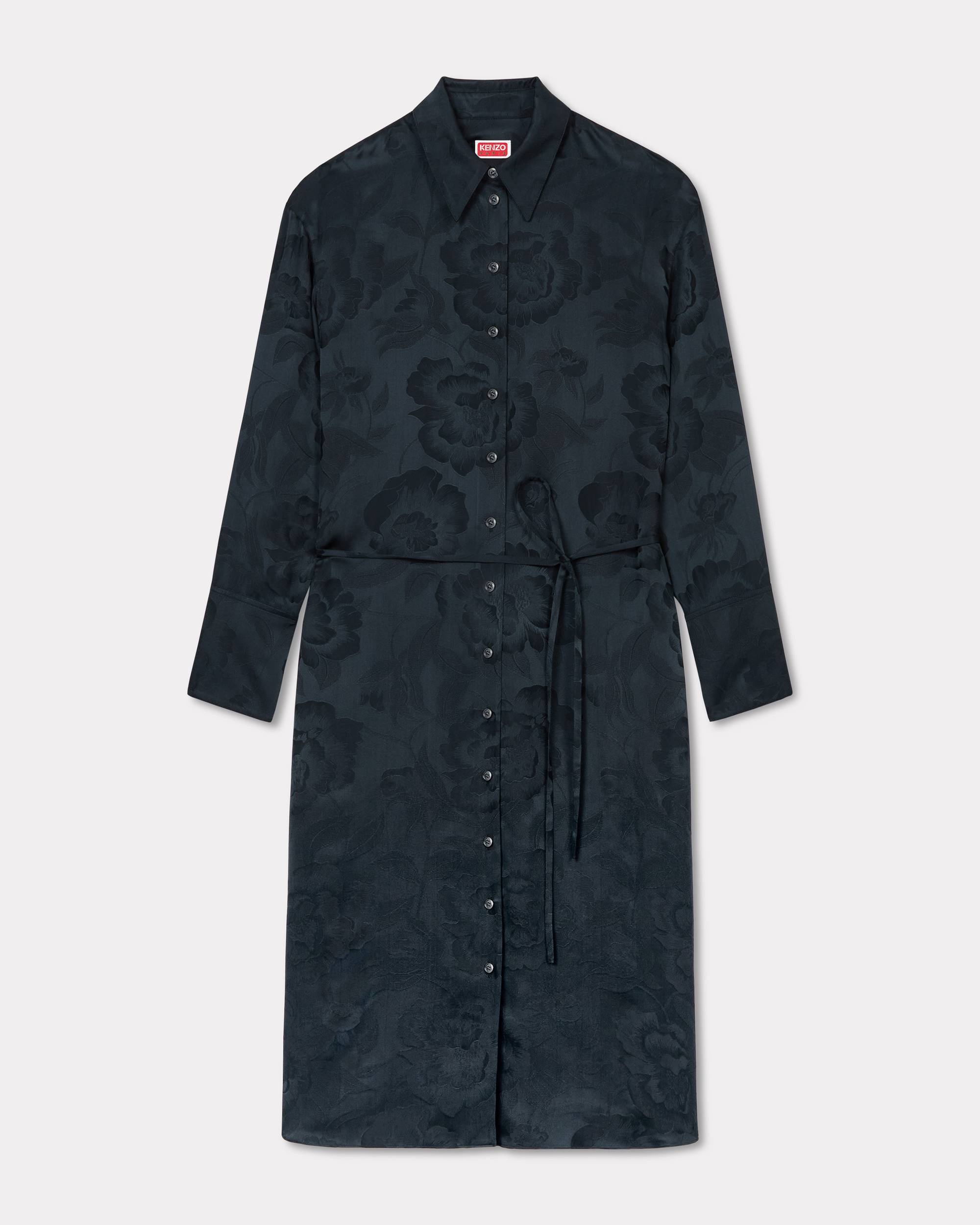 'KENZO Peonies' midi shirt dress in silk viscose - 1