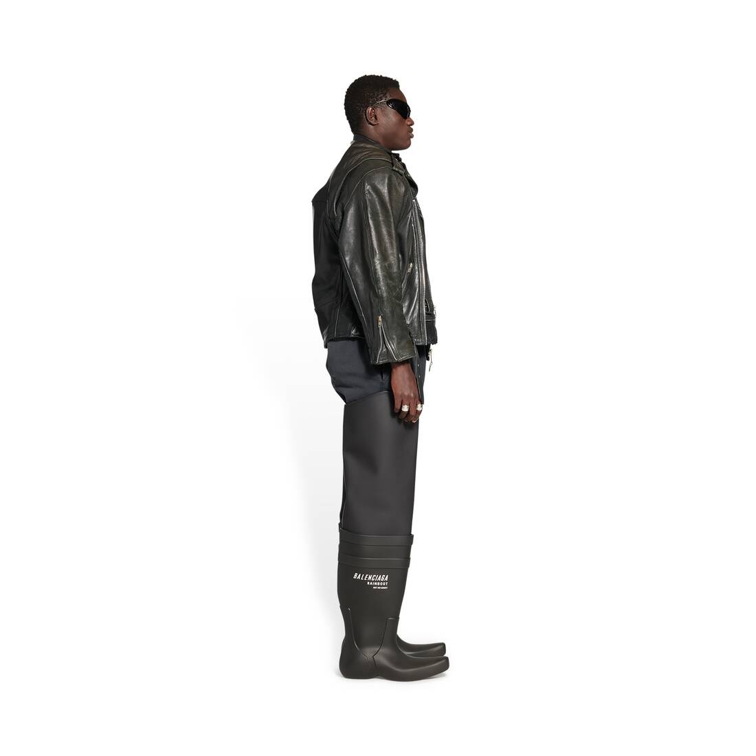 Upcycled Biker Jacket in Black - 3