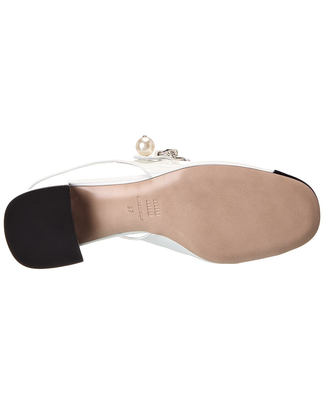 Miu Miu Chain Detail Patent Slingback Pump - 4