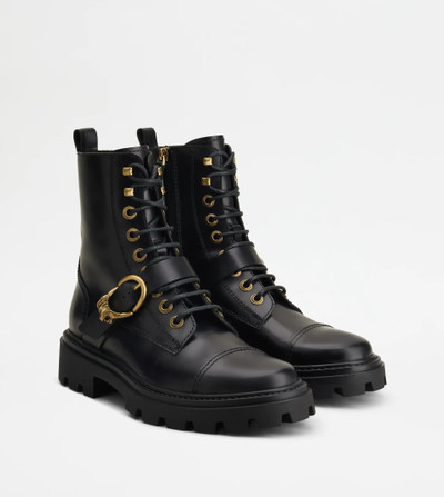 Tod's TOD'S COMBAT BOOTS IN LEATHER - BLACK outlook