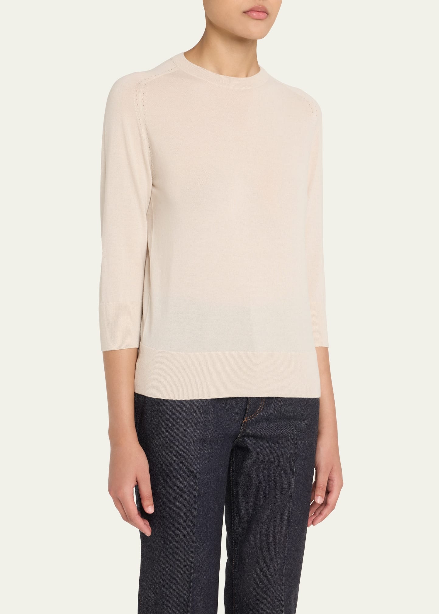Girocollo Manica Neo Piuma Cashmere Sweater - 4