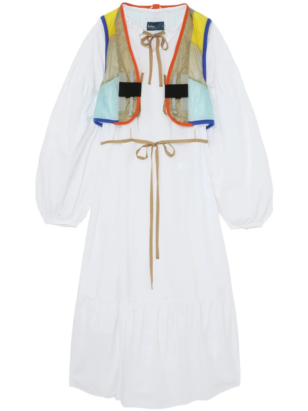 layered cotton midi dress - 1