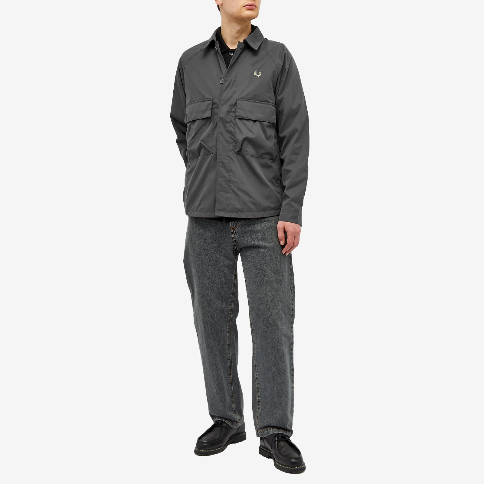 ジャケット・アウター FRED PERRY Utility Overshirt Fred Perry Men's Utility Pocket Overshirt in Whisky Brown