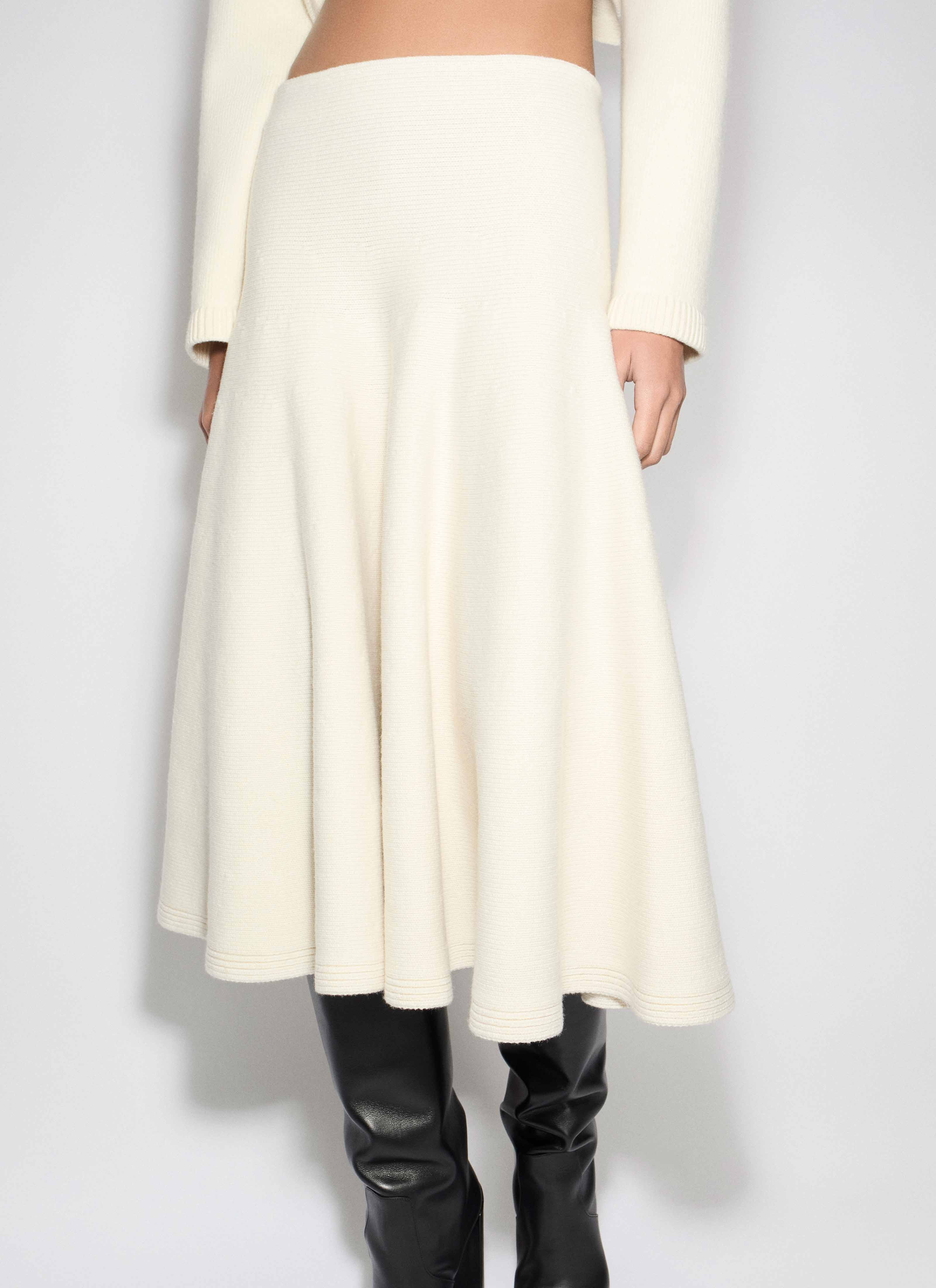 CASHMERE KNIT FLARE SKIRT - 5