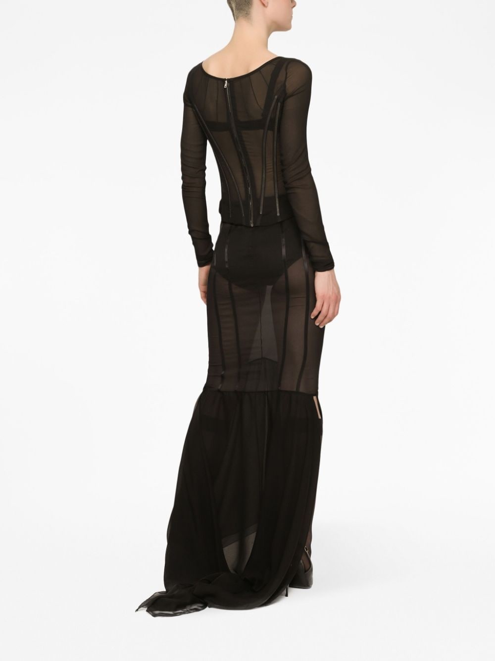 draped mermaid maxi skirt - 3