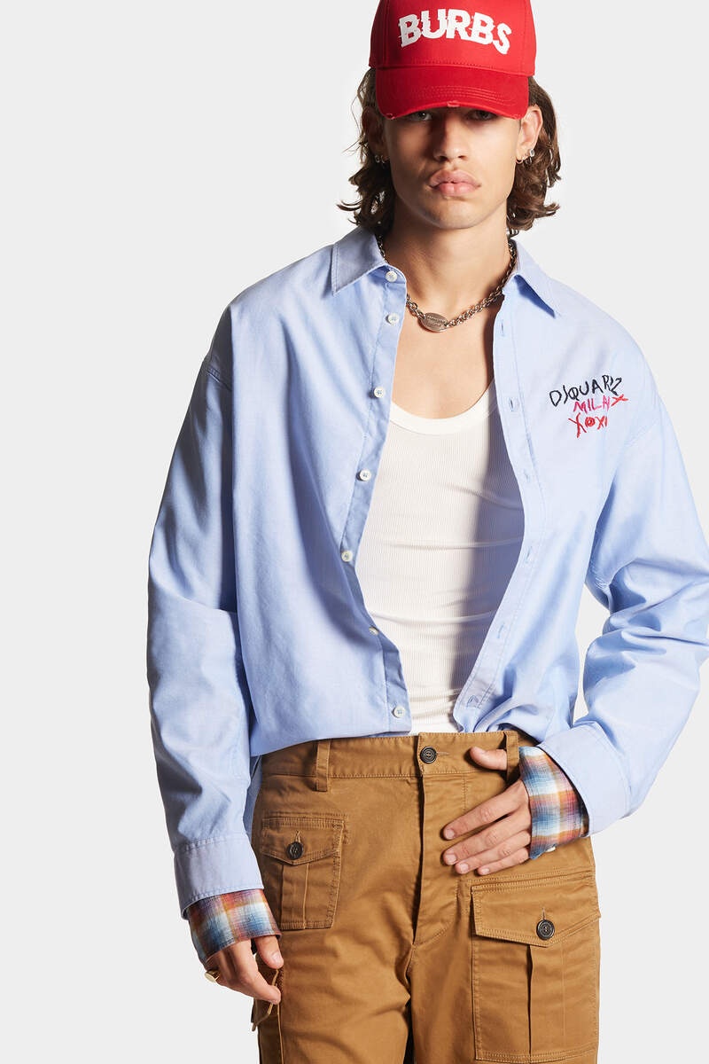 LAYERED SLEEVES OXFORD SHIRT - 3