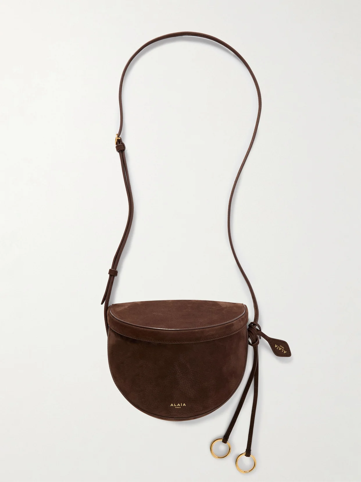 Le Click Leather-trimmed Nubuck Shoulder Bag - 1