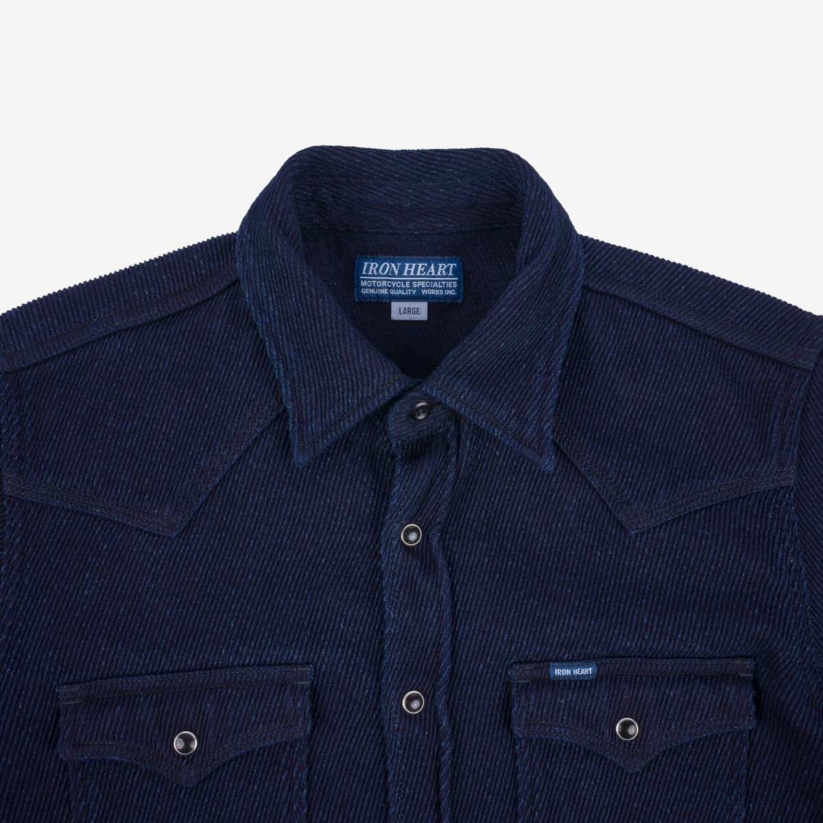 IHSH-208-IND 14oz Kersey Western Shirt Indigo - 9