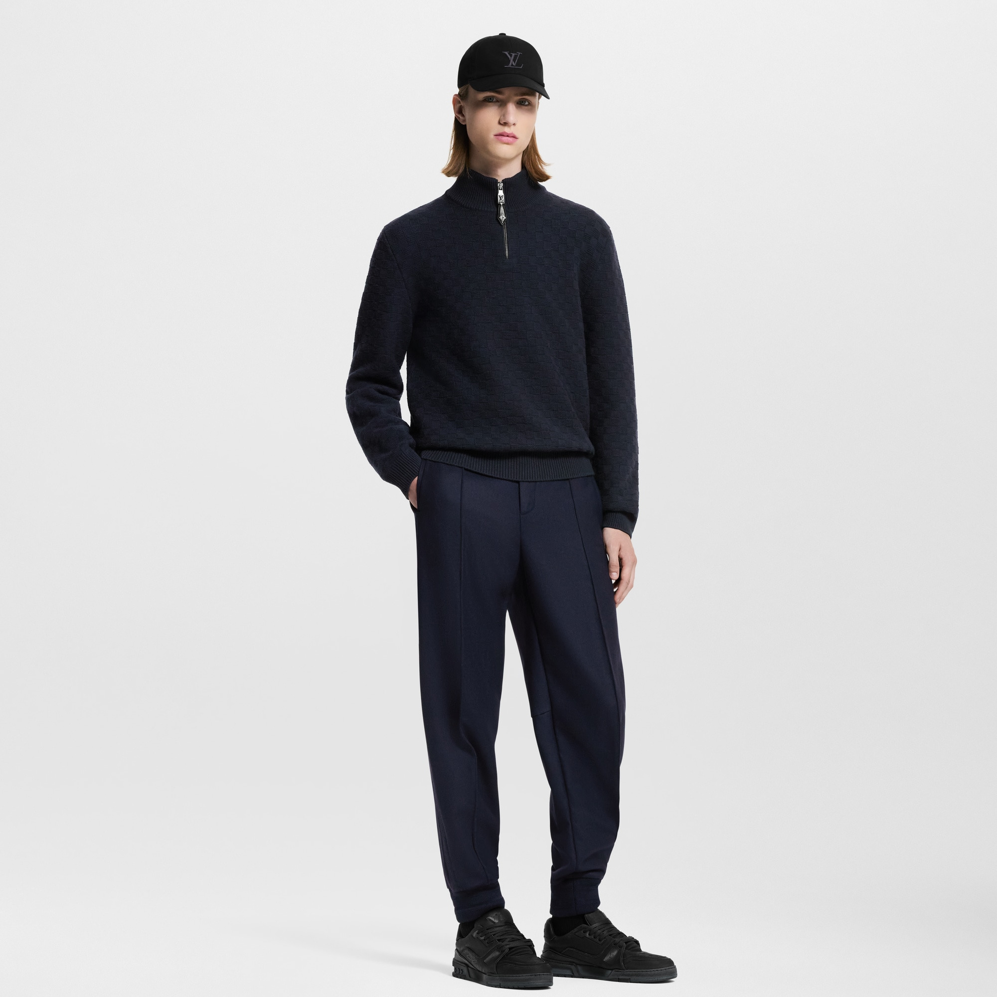 Cashmere-Wool Blend Half-Zip Pullover - 5