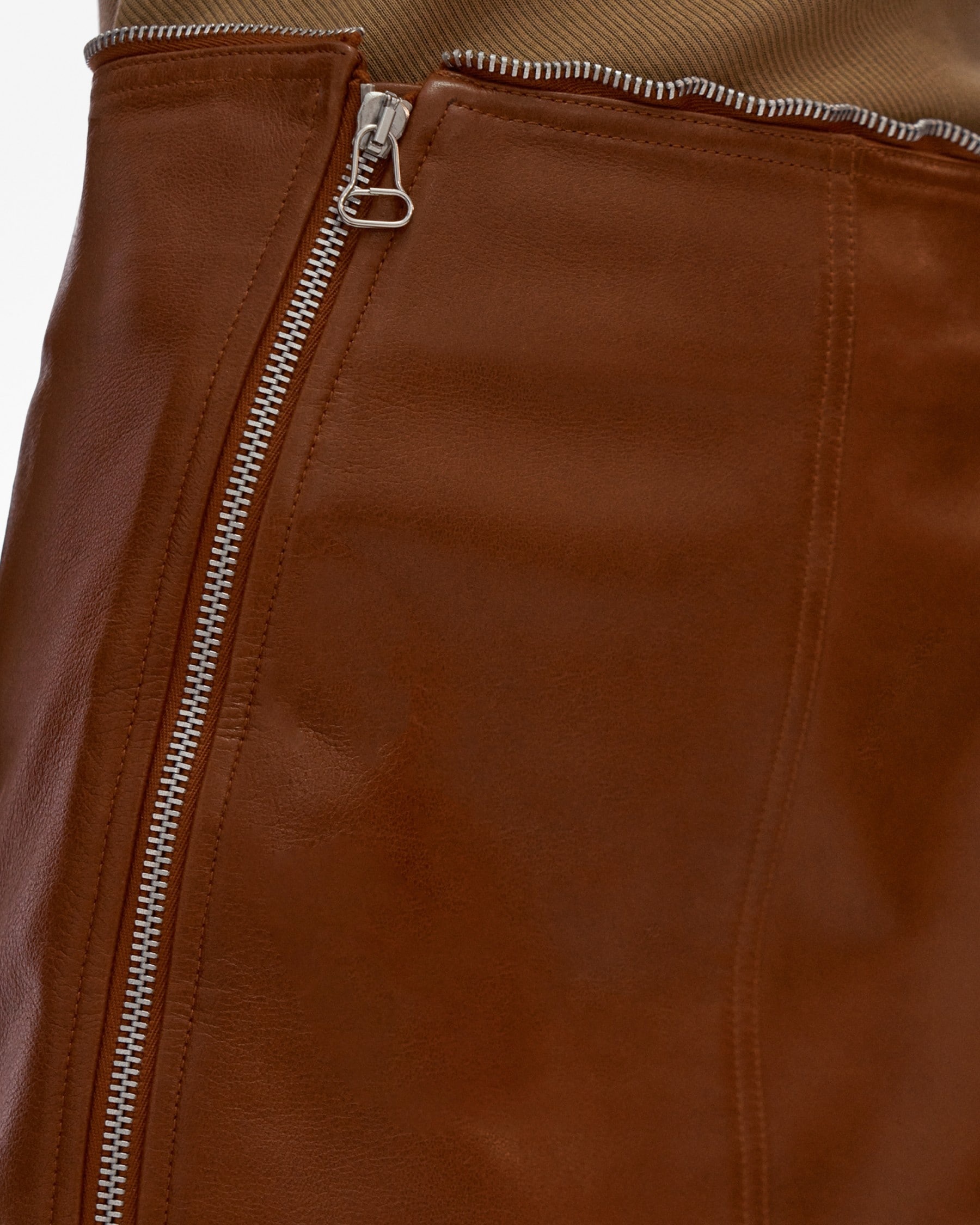 LEATHER ZIP MINI SKIRT - 7
