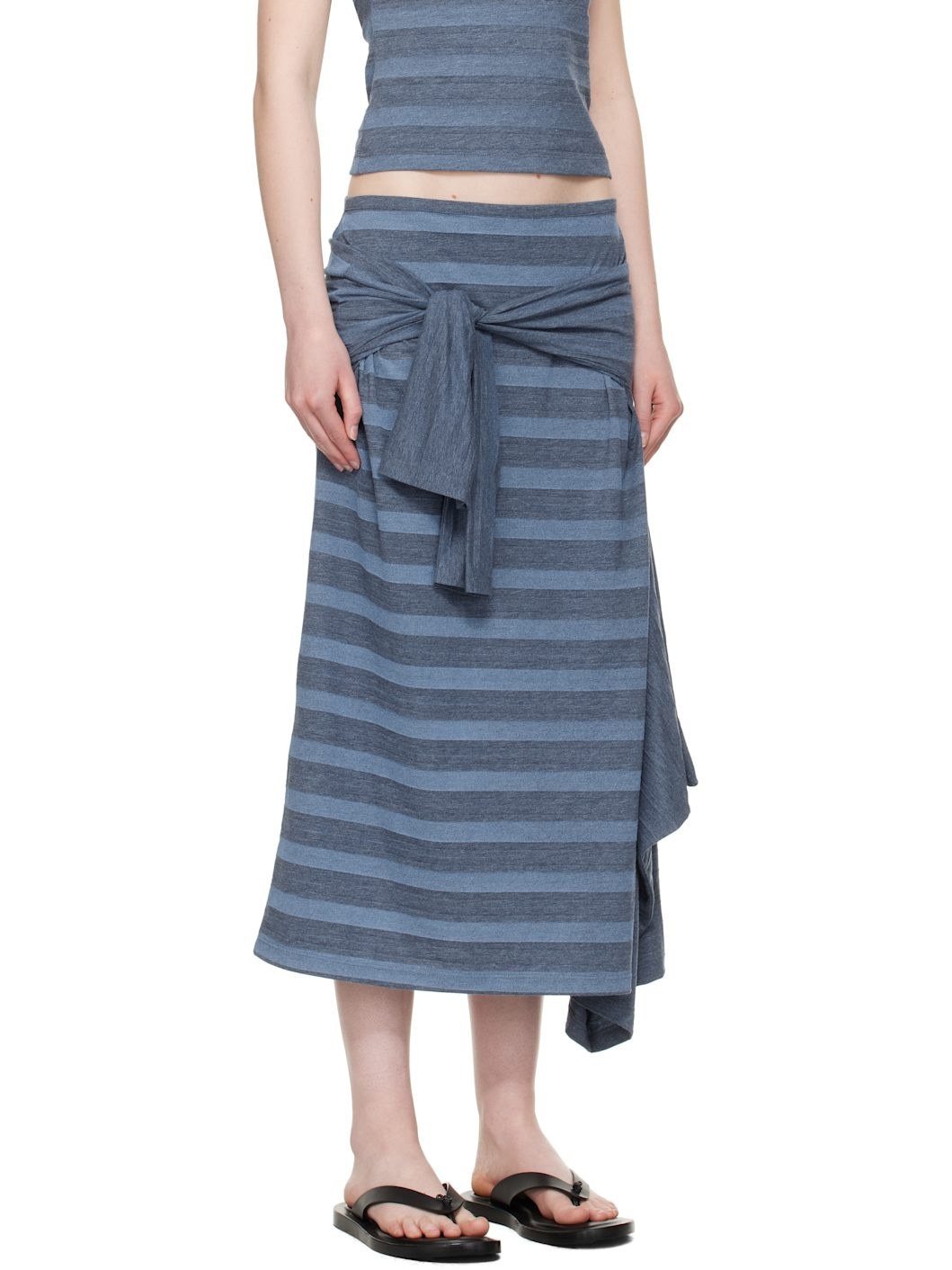 Blue Sash Midi Skirt - 2