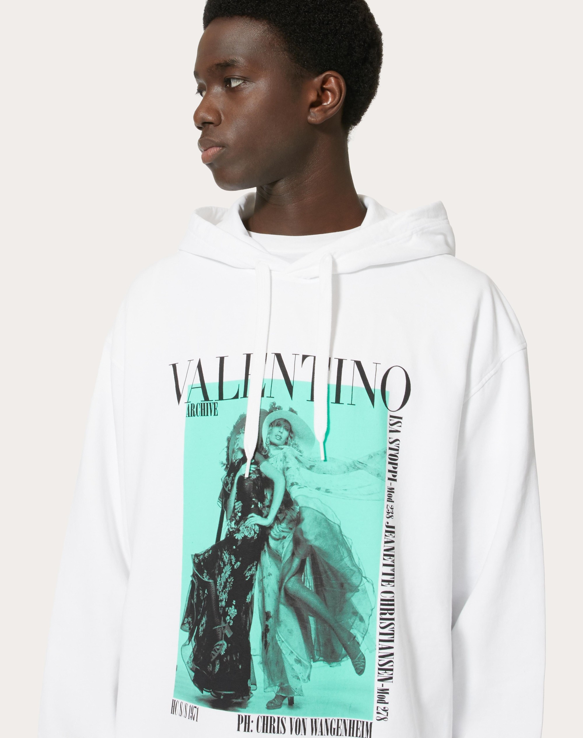 COTTON SWEATSHIRT WITH VALENTINO ARCHIVE 1971 PRINT - 5