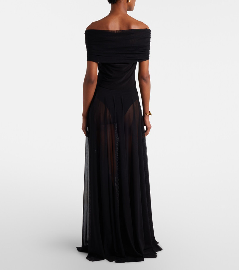 Semi-sheer mesh maxi dress 6