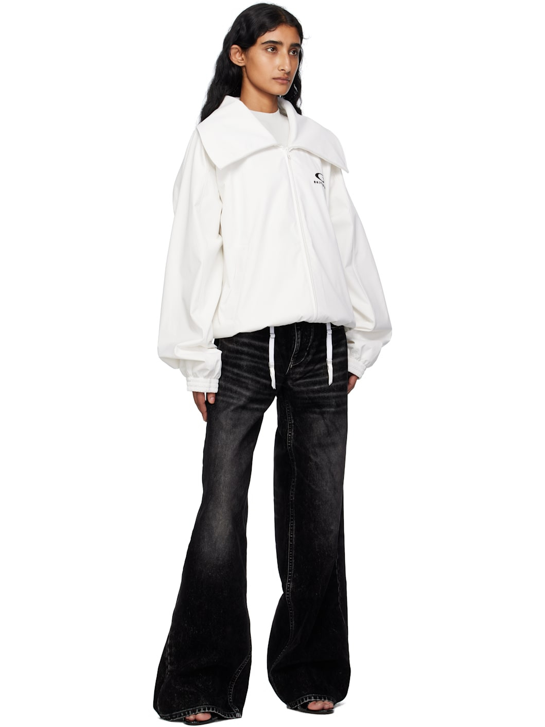 White Zip Track Jacket - 4