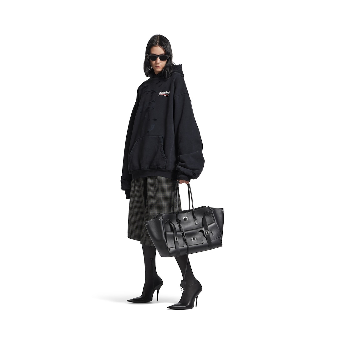 Men's Political Campaign Layered Hoodie in Black - 4