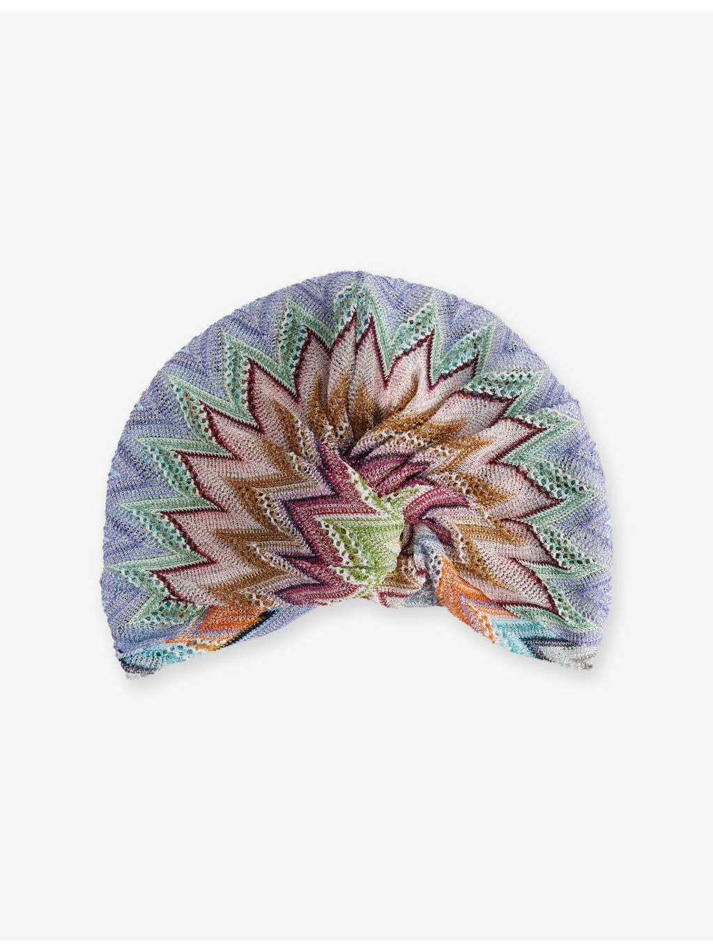 Chevron Metallic-Knit Turban - 1