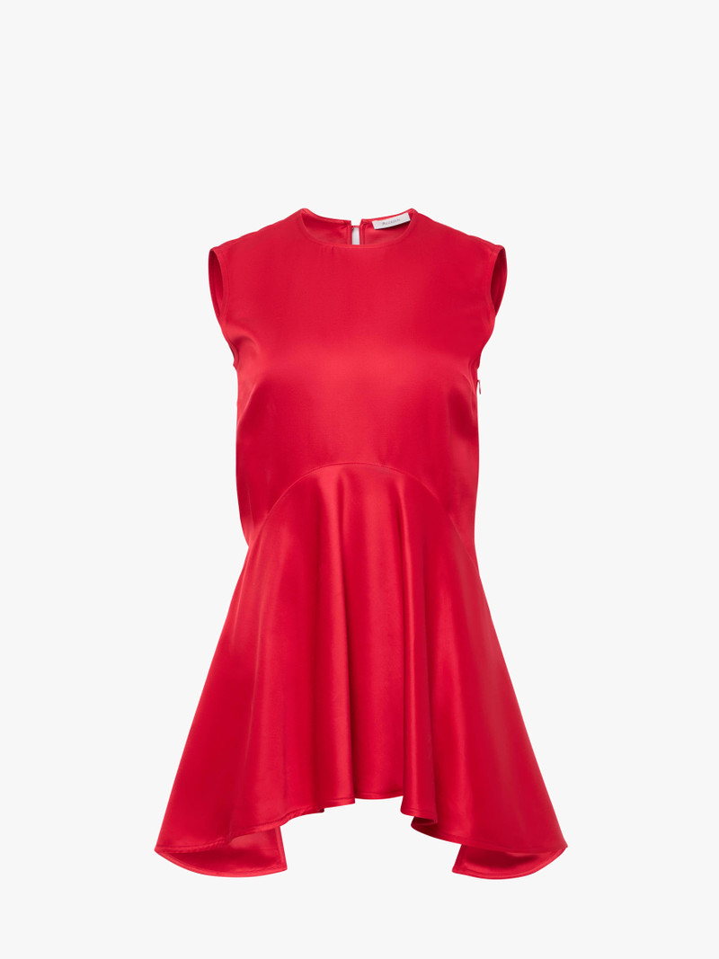 DRAPED HEM SLEEVELESS TOP - 1