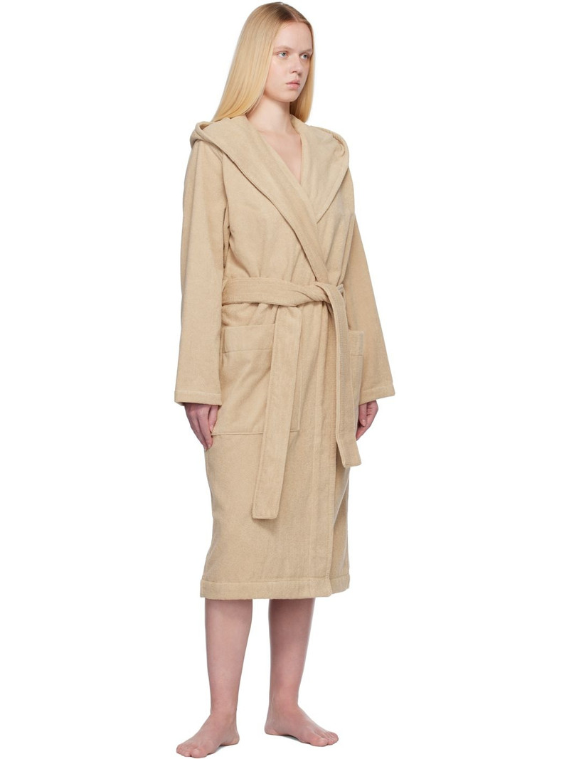 TEKLA Beige Terry Hooded Bathrobe outlook