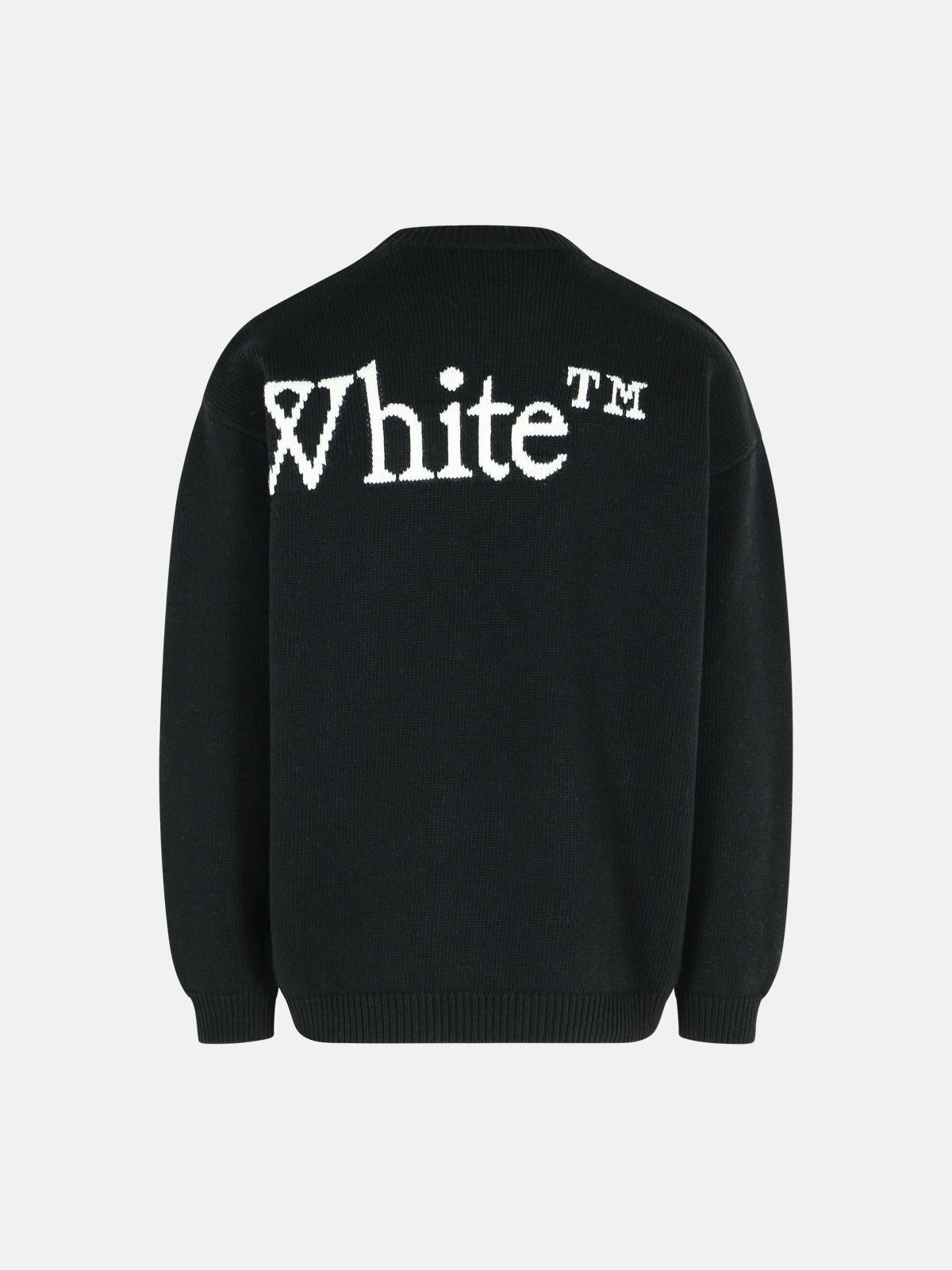 BOOKISH' BLACK WOOL BLEND SWEATER - 3