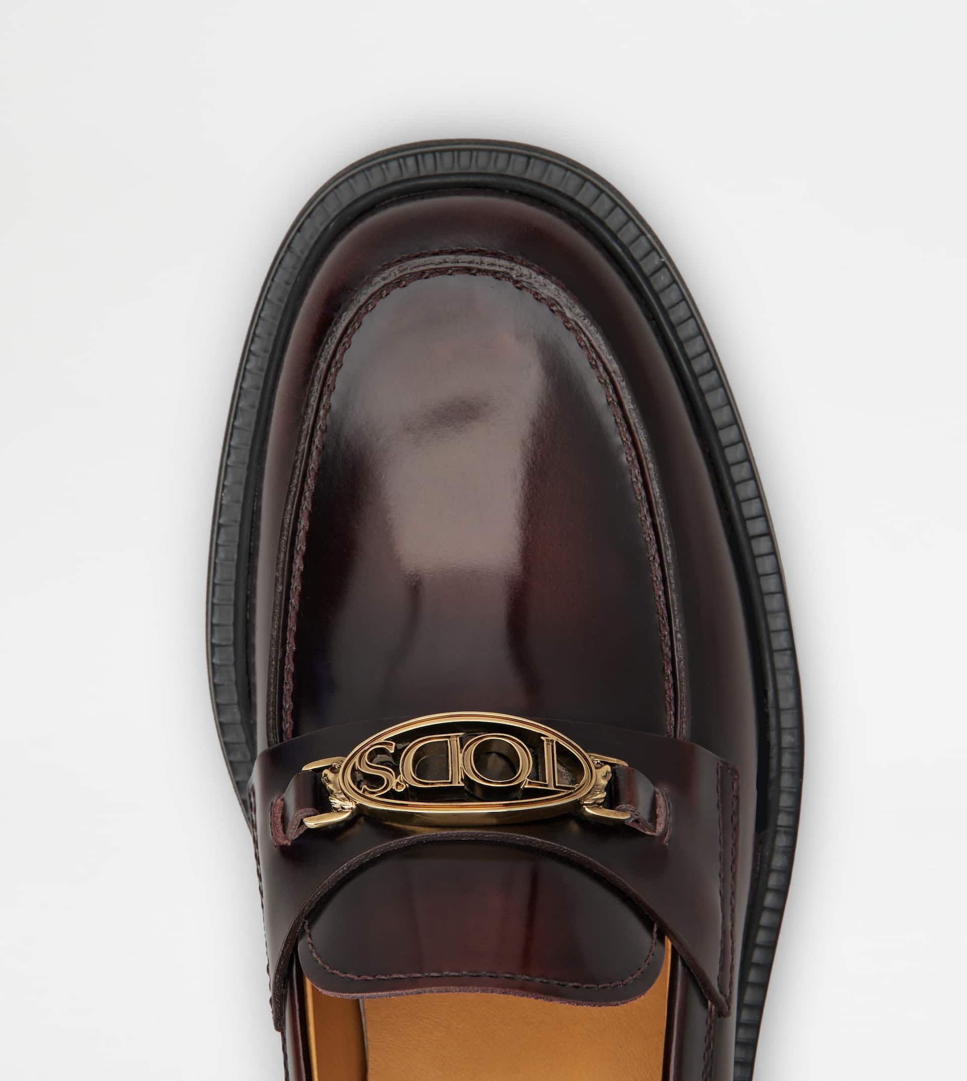 LOAFERS IN LEATHER - BURGUNDY - 4