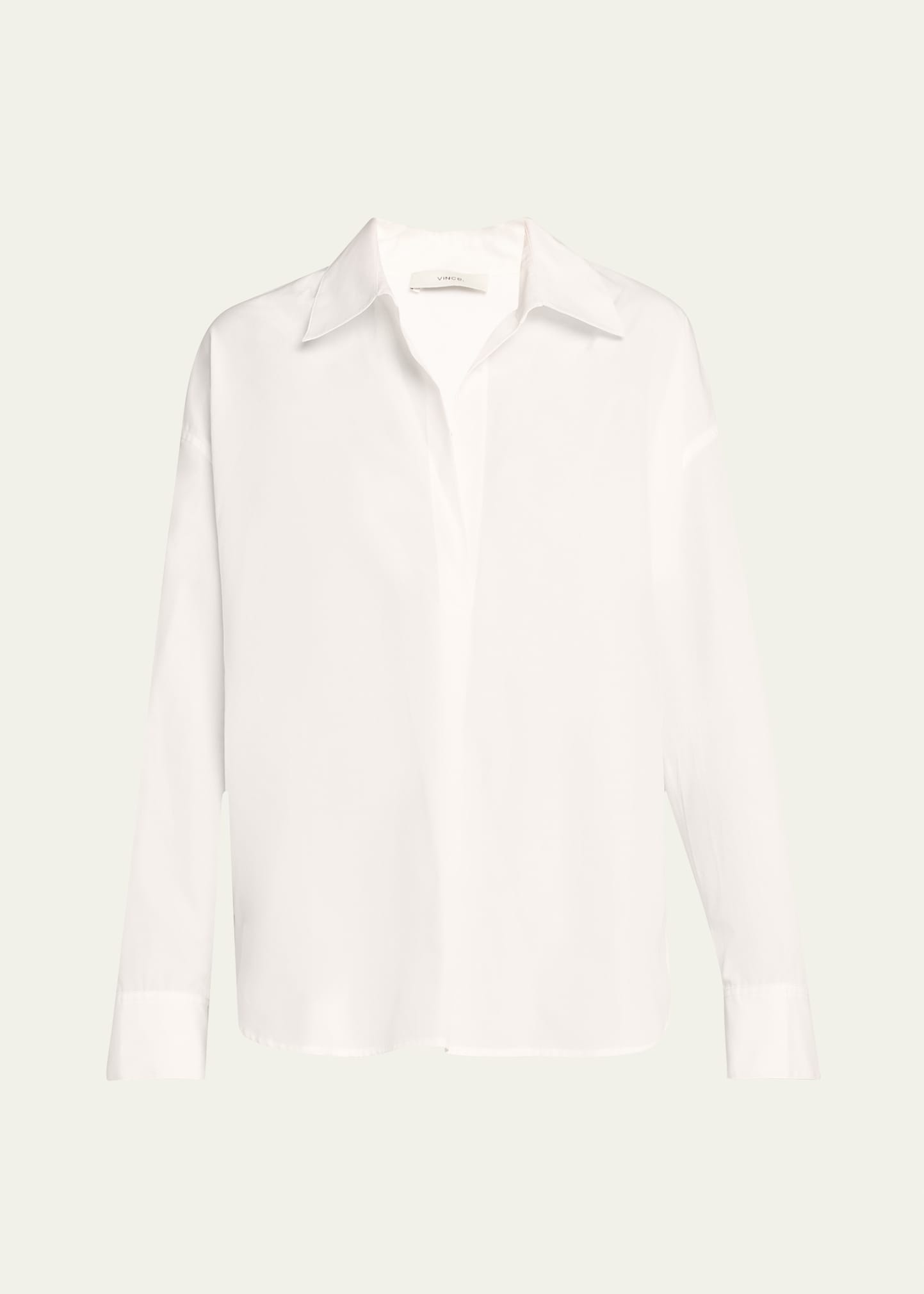 Half-Placket Long-Sleeve Cotton Shirt - 1