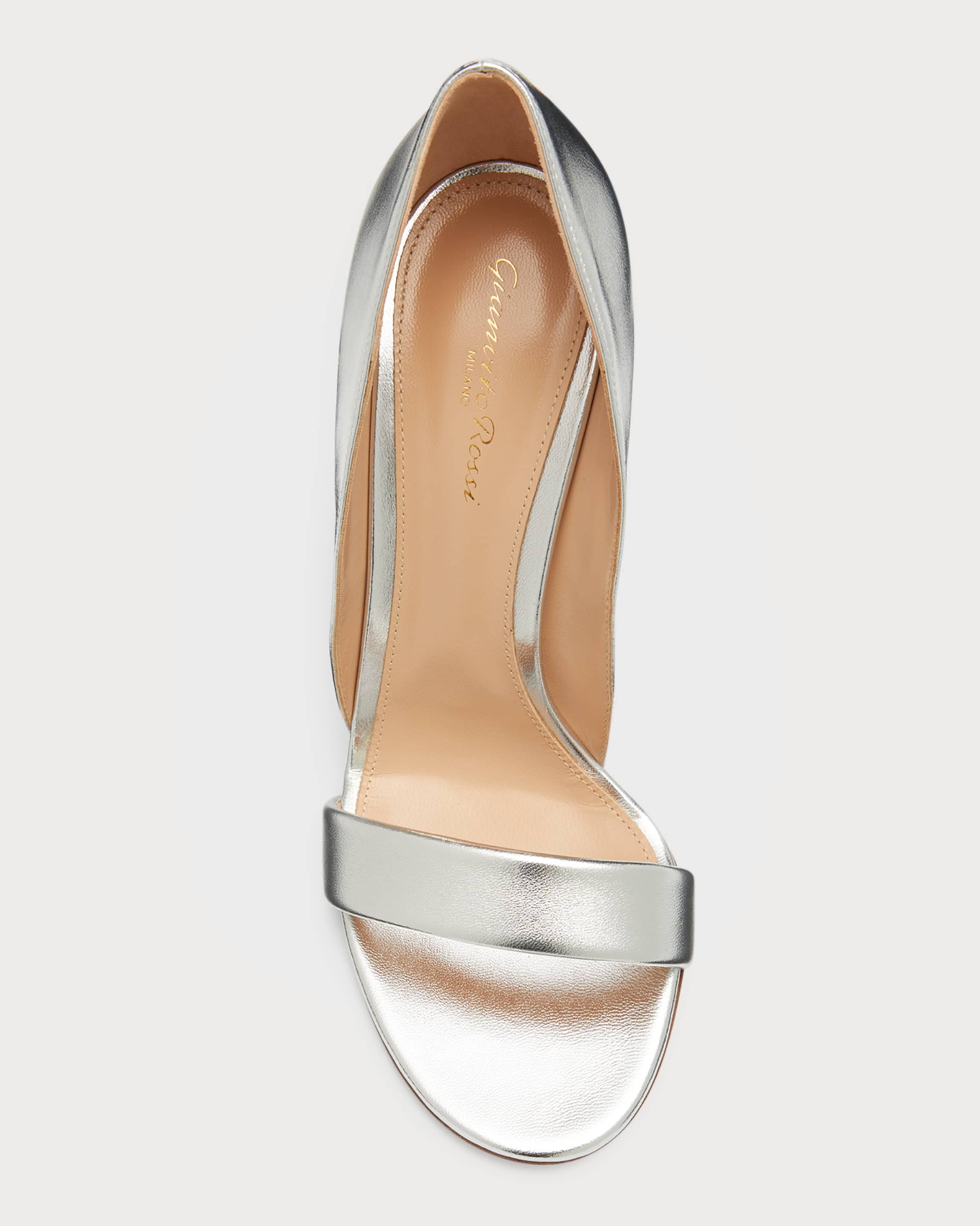 Metallic Napa Open-Toe Pumps - 5